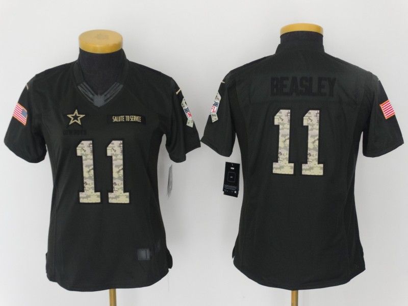 Dallas Cowboys BEASLEY #11 Olive Salute To Service Women NFL Jersey 02