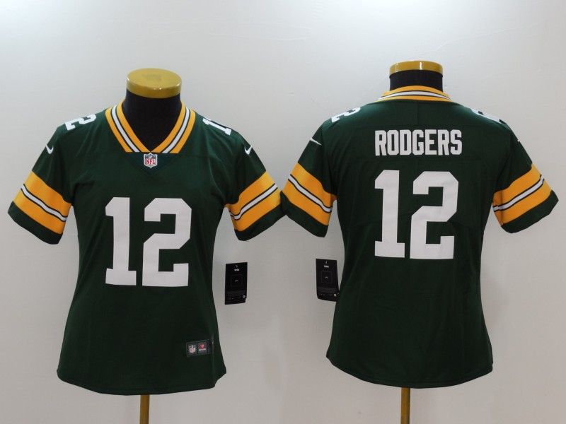 Green Bay Packers RODGERS #12 Green Women NFL Jersey