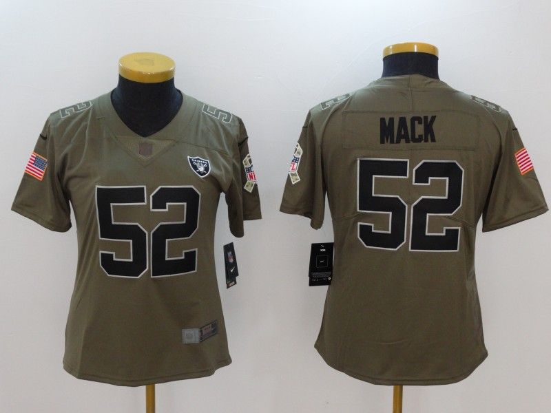 Las Vegas Raiders MACK #52 Olive Salute To Service Women NFL Jersey