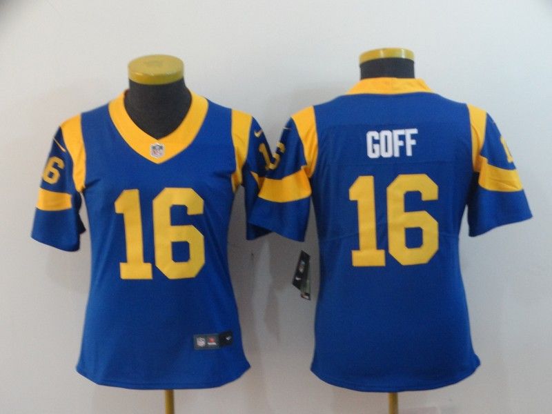 Los Angeles Rams GOFF #16 Blue Women NFL Jersey