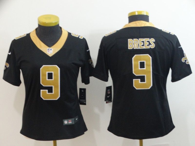 New Orleans Saints BREES #9 Black Women NFL Jersey