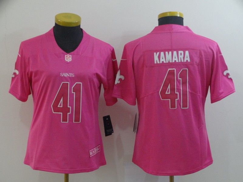 New Orleans Saints KAMARA #41 Pink Fashion Women NFL Jersey