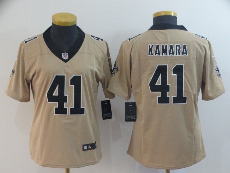 New Orleans Saints KAMARA #41 Tan Inverted Legend Women NFL Jersey