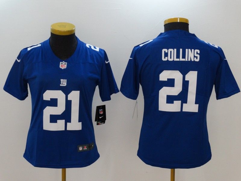 New York Giants COLLINS #21 Blue Women NFL Jersey