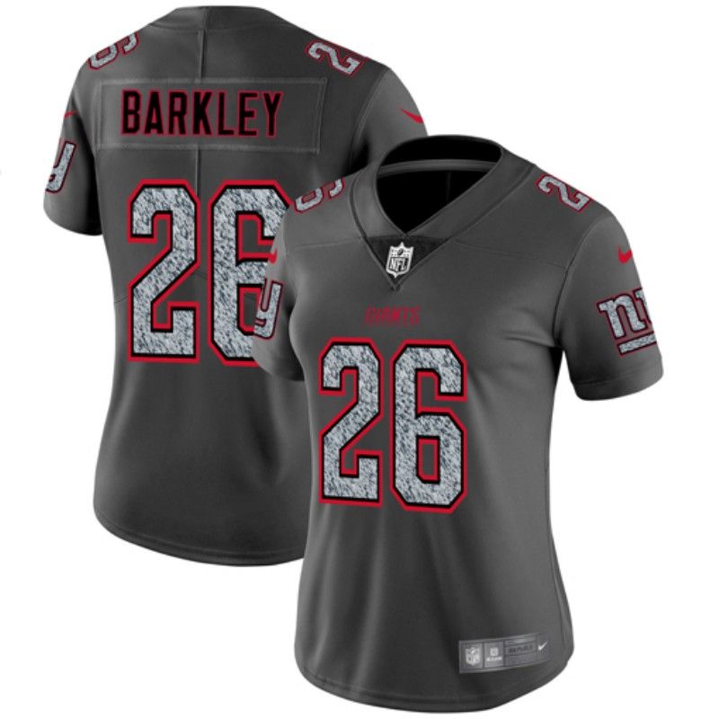 New York Giants BARKLEY #26 Grey Fashion Women NFL Jersey