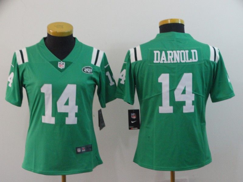 New York Jets DARNOLD #14 Green Women NFL Jersey 02