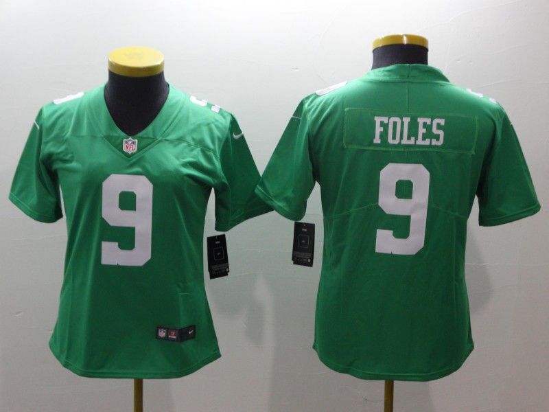 Philadelphia Eagles FOLES #9 Green Women NFL Jersey