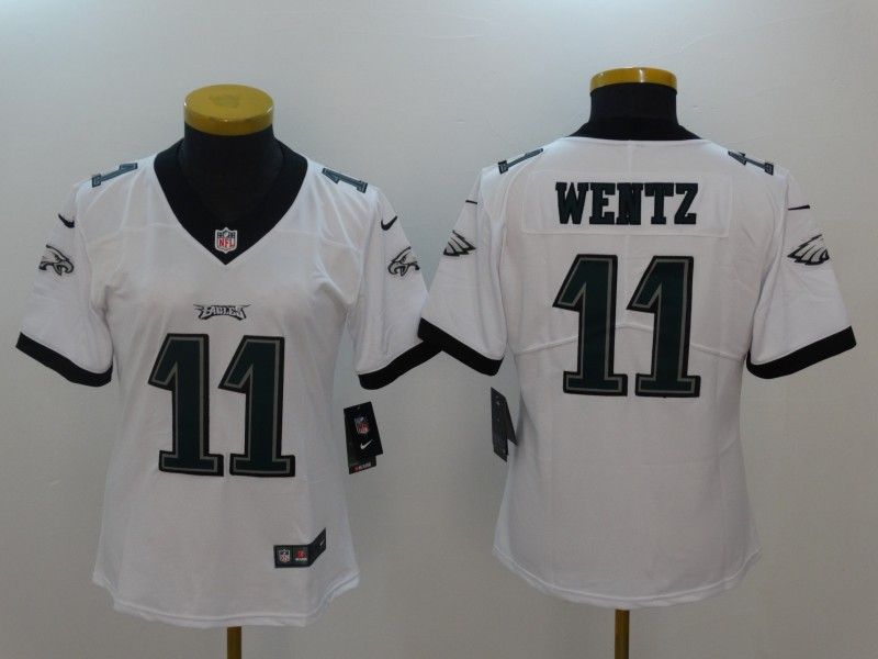 Philadelphia Eagles WENTZ #11 White Women NFL Jersey