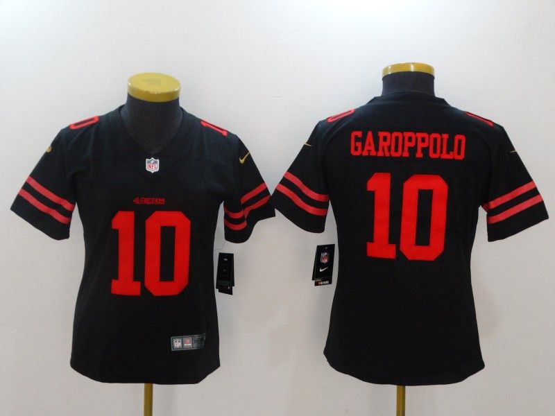 San Francisco 49ers GAROPPOLO #10 Black Women NFL Jersey