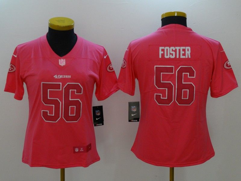 San Francisco 49ers FOSTER #56 Pink Fashion Women NFL Jersey