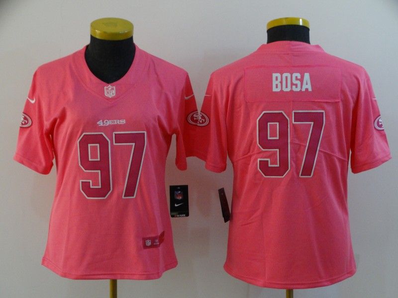 San Francisco 49ers BOSA #97 Pink Fashion Women NFL Jersey