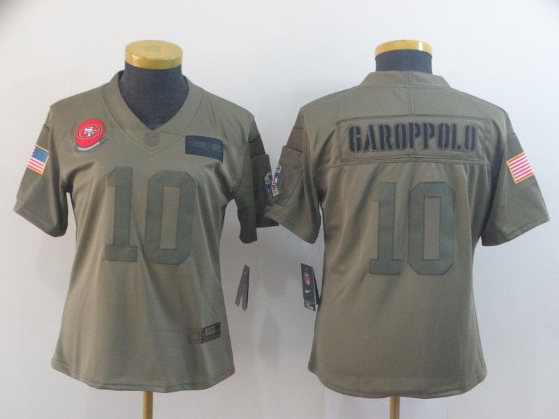 San Francisco 49ers GAROPPOLO #10 Olive Salute To Service Women NFL Jersey