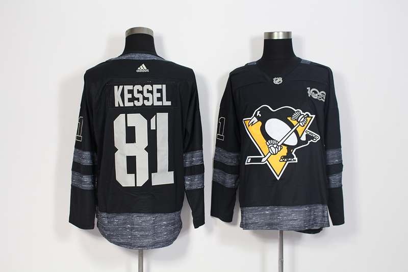 Pittsburgh Penguins KESSEL #81 Black 100th Anniversary NHL Jersey