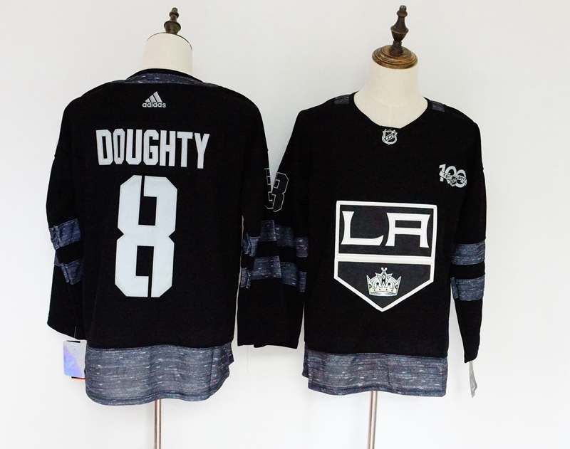 Los Angeles Kings DOUGHTY #8 Black 100th Anniversary NHL Jersey
