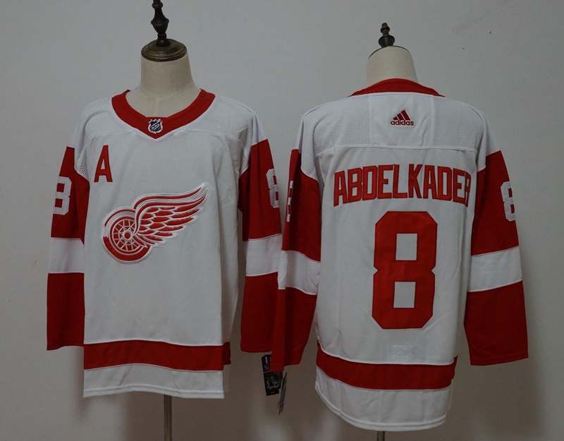 Detroit Red Wings ACDELKADER #8 White NHL Jersey