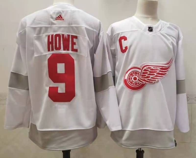 Detroit Red Wings HOWE #9 White NHL Jersey