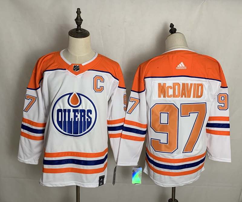 Edmonton Oilers MCDAVID #97 White NHL Jersey 02