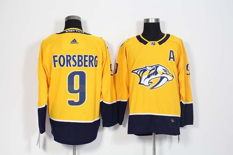 Nashville Predators FORSBERG #9 Yellow NHL Jersey