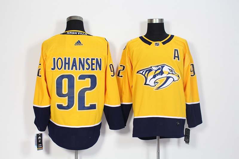 Nashville Predators JOHANSEN #92 Yellow NHL Jersey