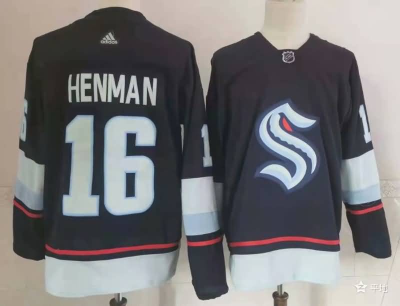 Seattle Kraken HENMAN #16 Dark Blue NHL Jersey
