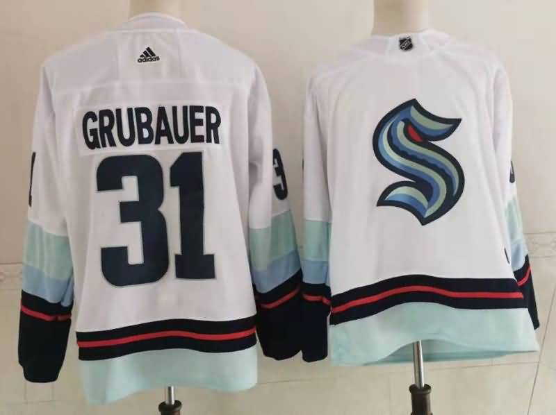Seattle Kraken GRUBAUER #31 White NHL Jersey