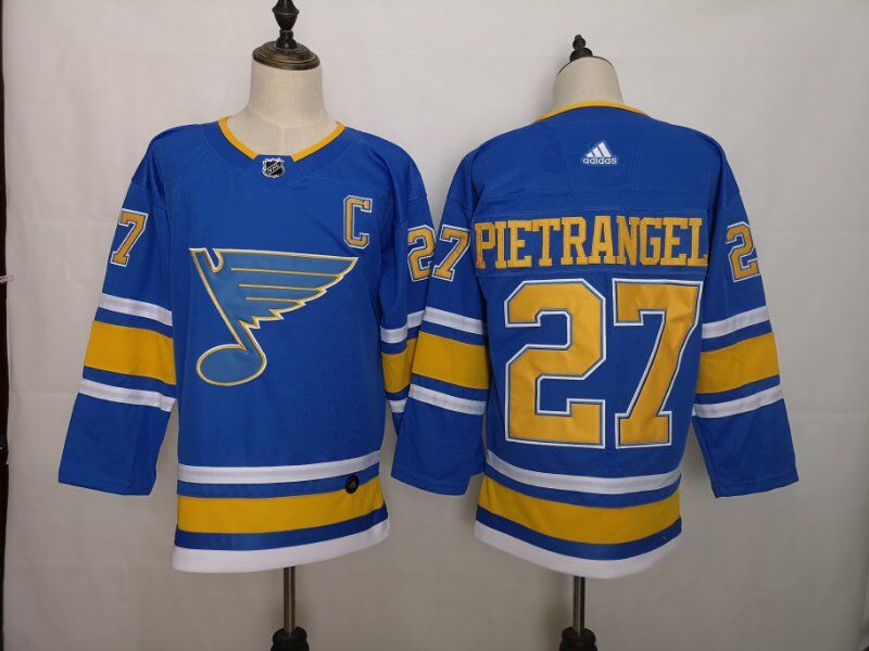 St Louis Blues PIETRANGELO #27 Blue NHL Jersey 02