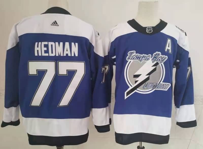 Tampa Bay Lightning HEDMAN #77 Blue NHL Jersey 02