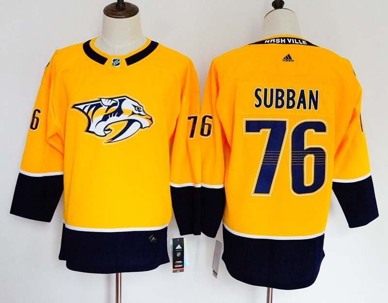 Nashville Predators SUBBAN #76 Yellow Women NHL Jersey