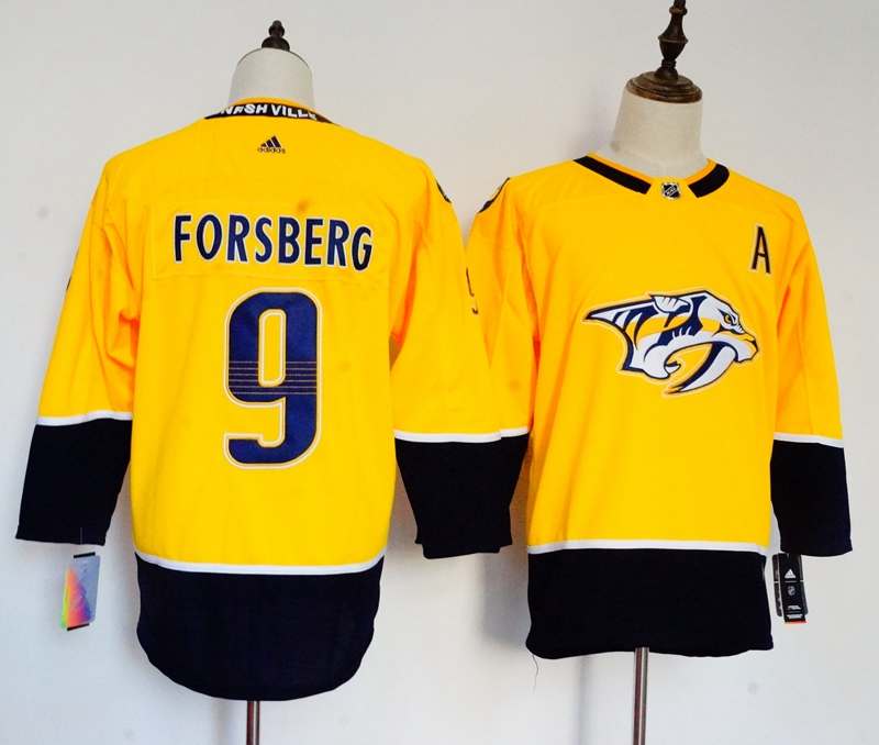 Nashville Predators FORSBERG #9 Yellow Women NHL Jersey