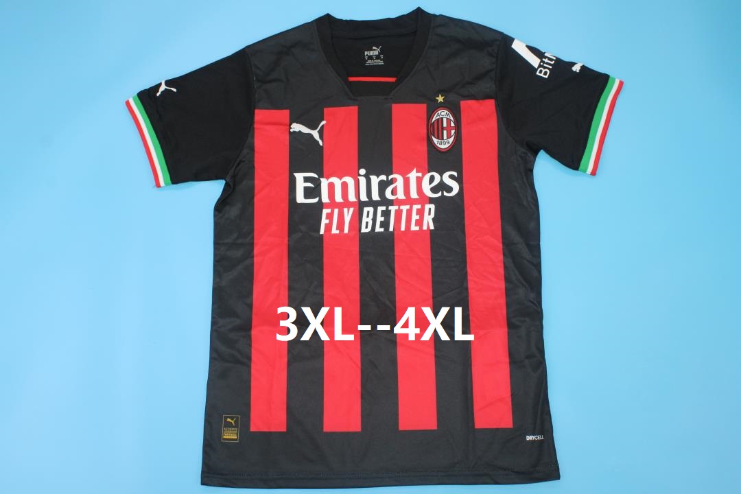 AAA(Thailand) AC Milan 22/23 Home Soccer Jersey(Big Size)