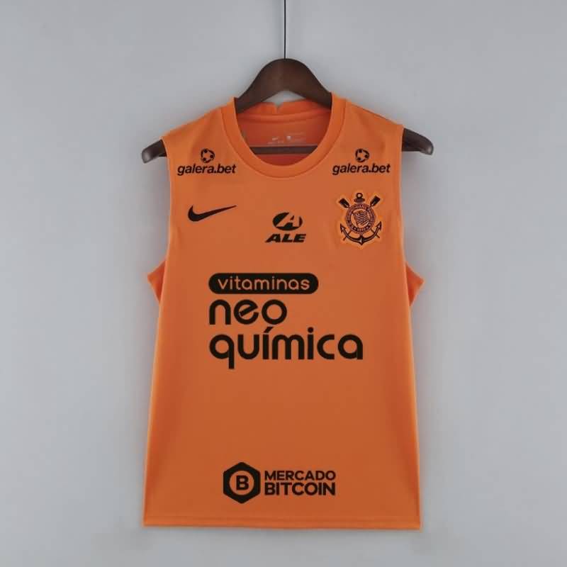 AAA(Thailand) Corinthians 2022 Orange Sponsers Vest Soccer Jersey