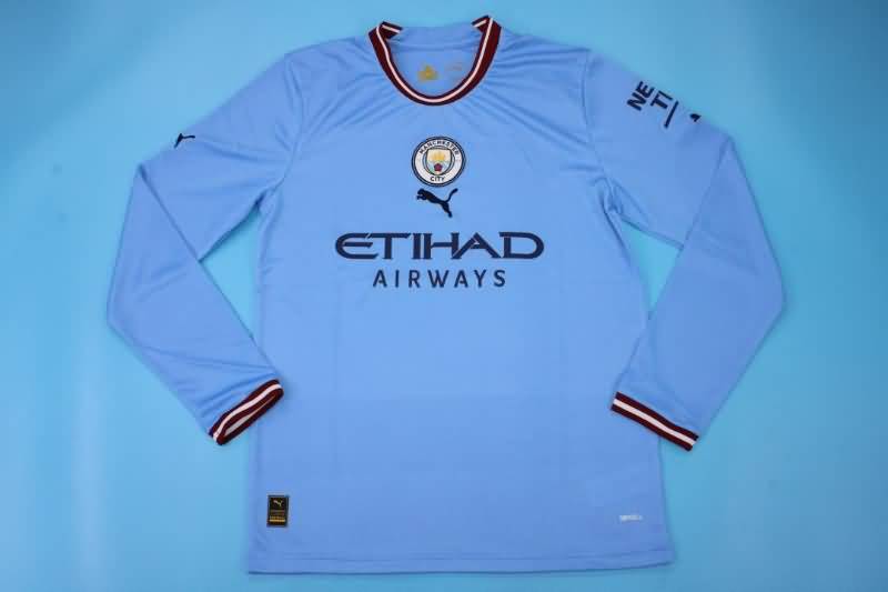 AAA(Thailand) Manchester City 22/23 Home Long Slevee Soccer Jersey