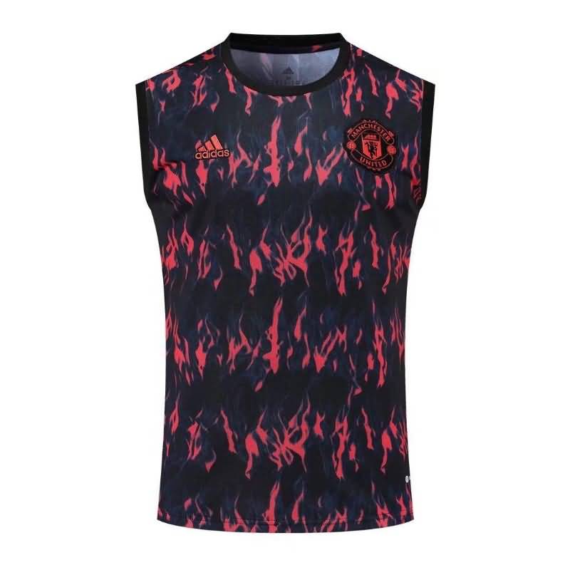 AAA(Thailand) Manchester United 22/23 Black Red Vest Soccer Jersey