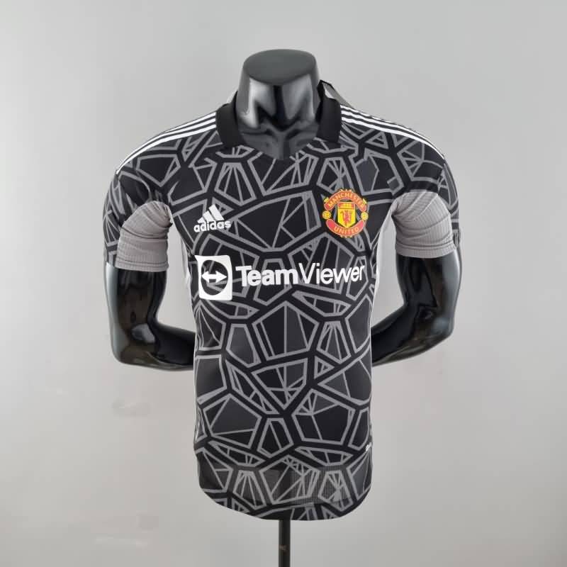 AAA(Thailand) Manchester United 22/23 Goalkeeper Black Soccer Jersey(Player)