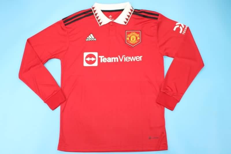 AAA(Thailand) Manchester United 22/23 Home Long Sleeve Soccer Jersey