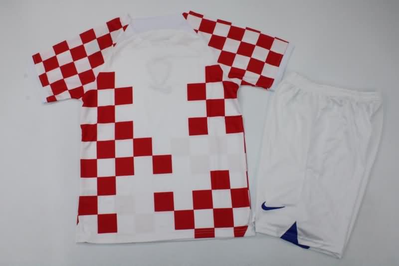 Croatia 2022 Kids Home Soccer Jersey And Shorts