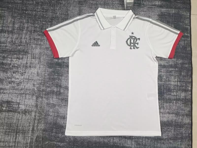 AAA(Thailand) Flamengo 2023 White Polo Soccer T-Shirt 02