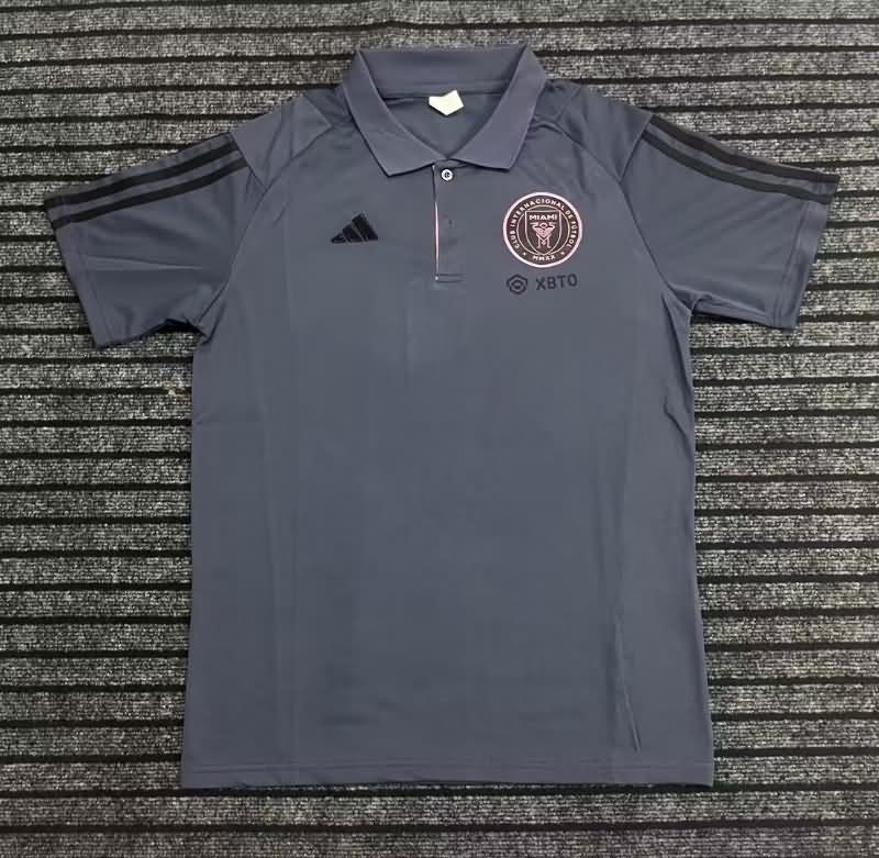 AAA(Thailand) Inter Miami 2023 Grey Polo Soccer T-Shirt
