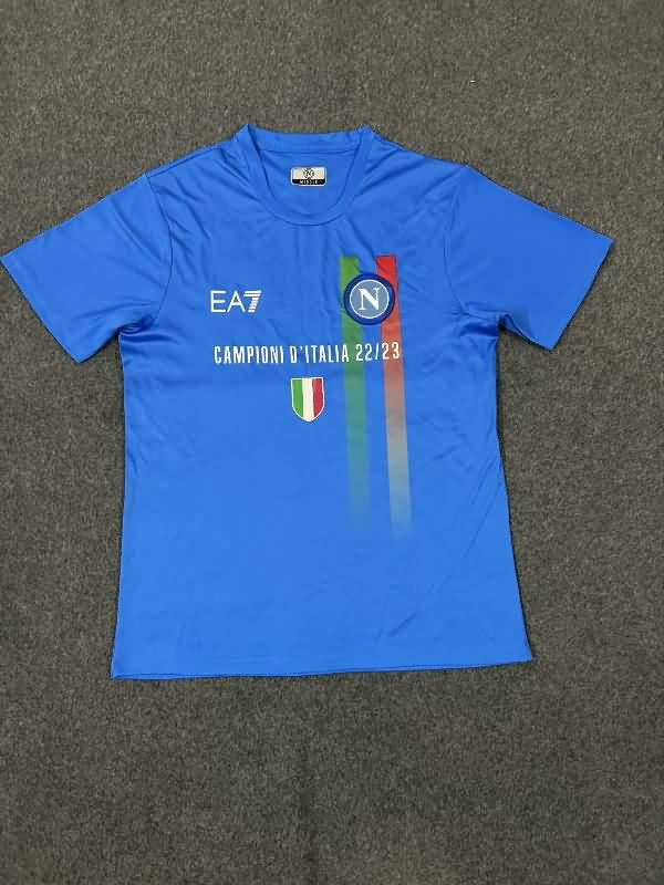 AAA(Thailand) Napoli 2023 Champion Blue Polo Soccer T-Shirt