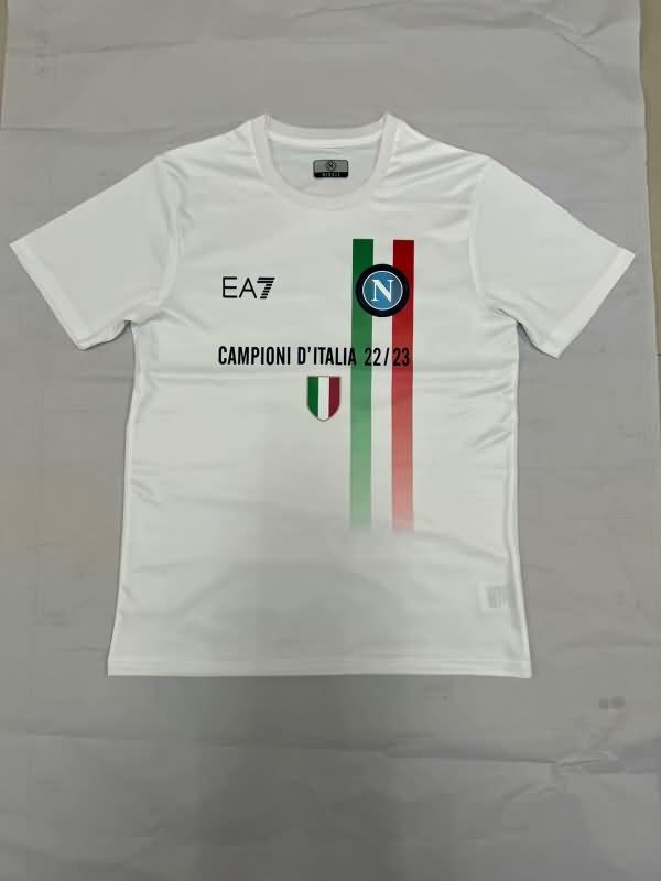 AAA(Thailand) Napoli 2023 Champion White Polo Soccer T-Shirt