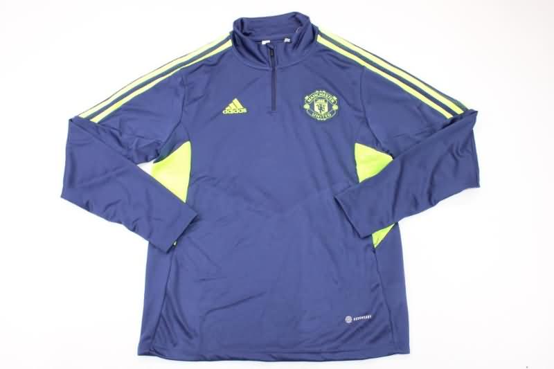 AAA(Thailand) Manchester United 22/23 Dark Blue Soccer Tracksuit 03