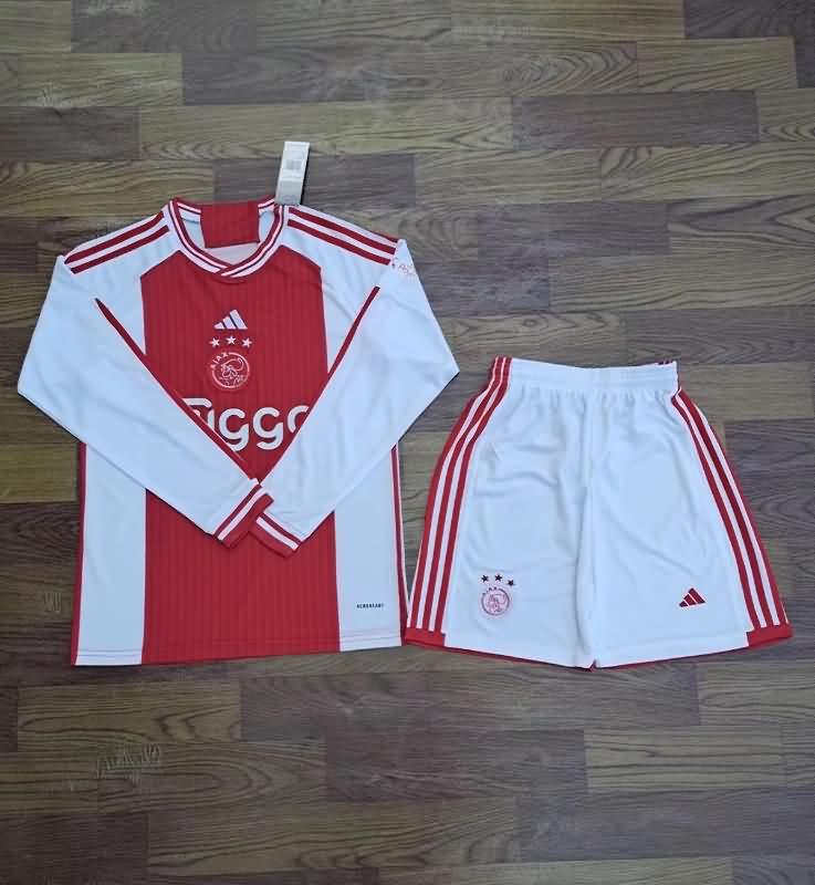 Ajax 23/24 Home Long Sleeve Soccer Jersey