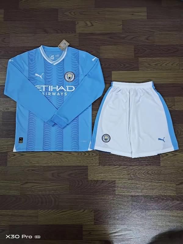 Manchester City 23/24 Home Long Sleeve Soccer Jersey