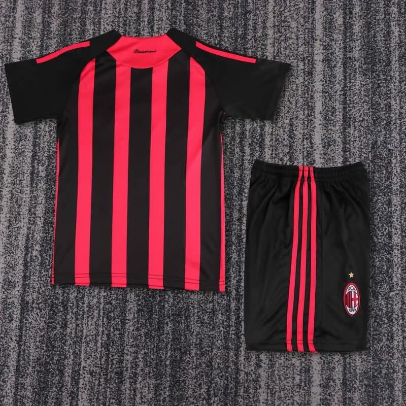 AC Milan 2008/09 Kids Home Soccer Jersey And Shorts