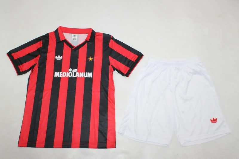 AC Milan 1990/91 Kids Home Soccer Jersey And Shorts