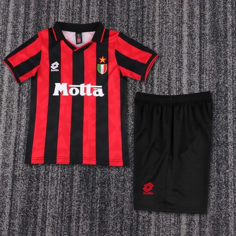 AC Milan 1993/94 Kids Home Soccer Jersey And Shorts