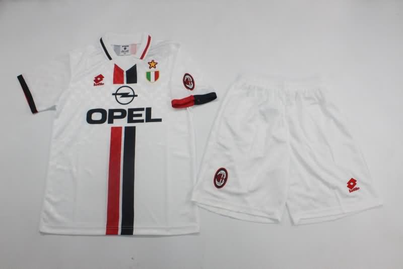 AC Milan 1996/97 Kids Away Soccer Jersey And Shorts