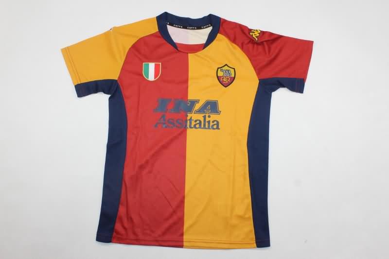 AS Roma 2001/02 Kids Home Soccer Jersey And Shorts