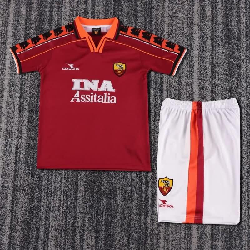 AS Roma 1998/99 Kids Home Soccer Jersey And Shorts