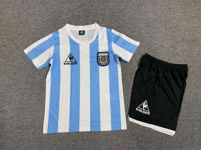 Argentina 1986 Kids Home Soccer Jersey And Shorts